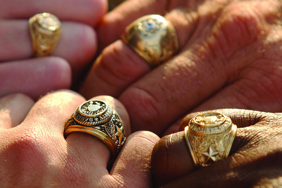 4 hands with Aggie rings
